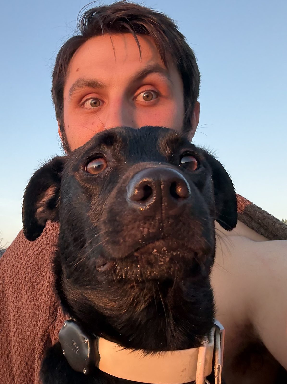 Beau and me at the beach